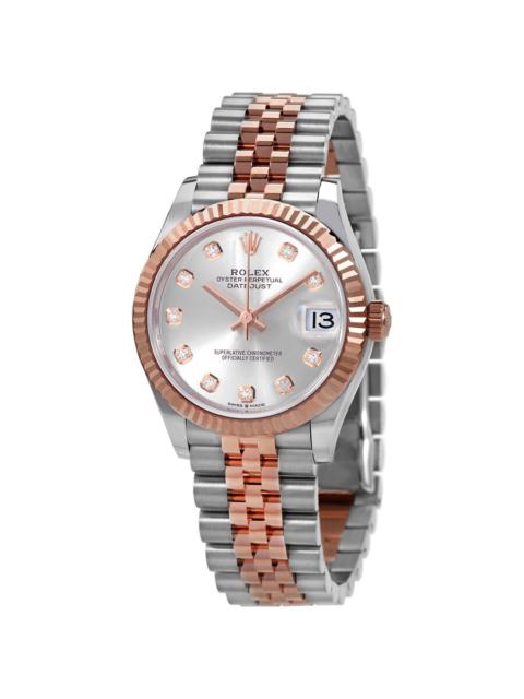 ROLEX Rolex Datejust 31 Silver Diamond Dial Automatic Ladies Steel and 18kt Everose Gold Jubilee Watch 278