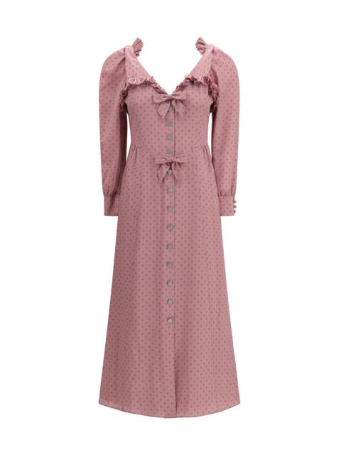 Alessandra Rich Alessandra Rich Women Polka Dot Midi Dress With Ruffles