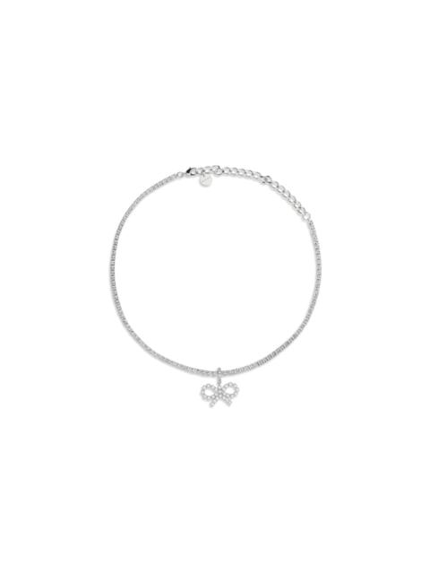Self-Portrait Women Tennis Necklace With Bow Pendant