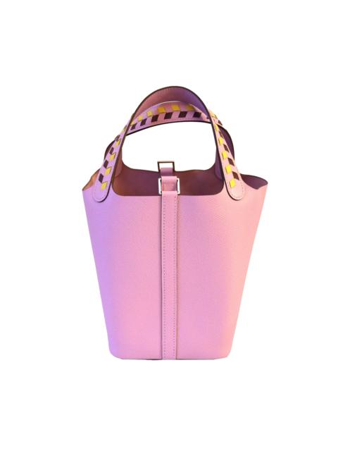 Hermès Hermes Picotin 18 Palladium Hardware Knitted Handle Mauve Sylvestre