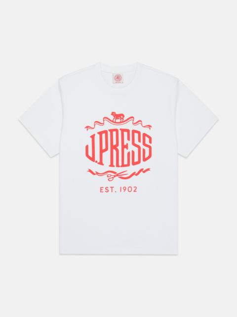 J. PRESS WHITE J. PRESS "SHEEP & SHEARS" LOGO T-SHIRT