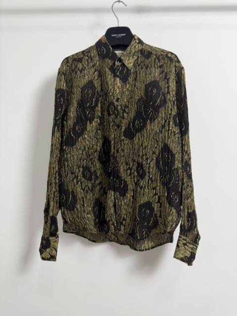 SAINT LAURENT Saint Laurent Slp18fw Black Gold Rose Metallic Shirt