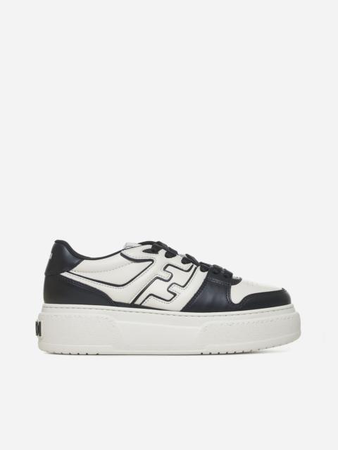 Fendi Match leather platform sneakers