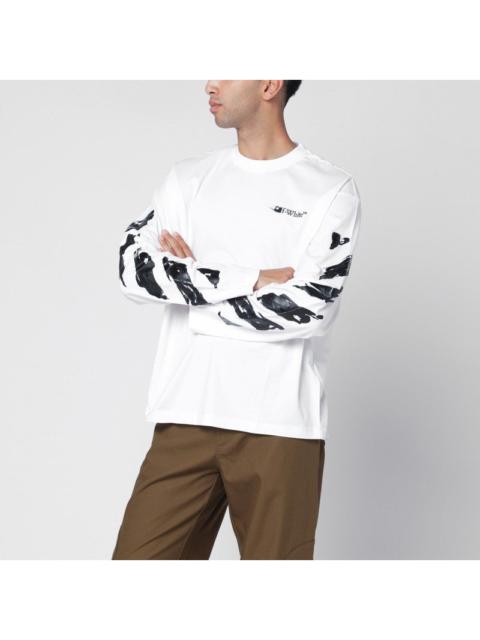 Off-White Off-White White Long-Sleeved T-Shirt With Logo Men