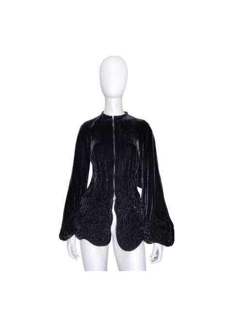 Jean Paul Gaultier Jean Paul Gaultier Fall 2006 Velvet Crunched Embroidered Jacket 38