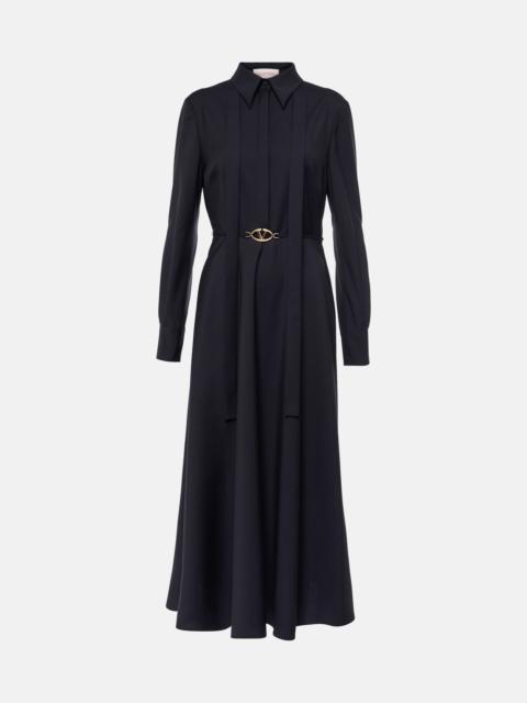 Valentino Velvet Noir Crystal-Trim Midi Dress with Signature V Belt (S–L) main image 1