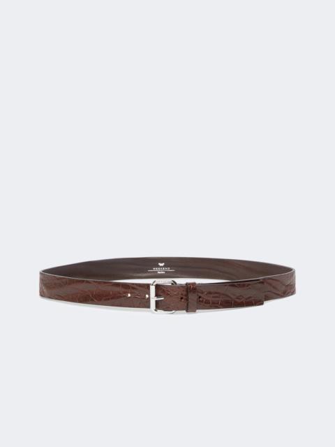 WEEKEND Max Mara Croc print leather belt - BROWN
