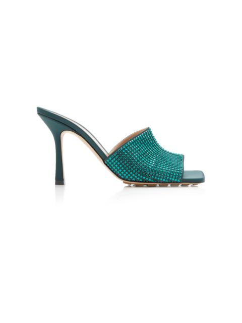 Bottega Veneta Stretch Satin Sparkle Slide Sandals black