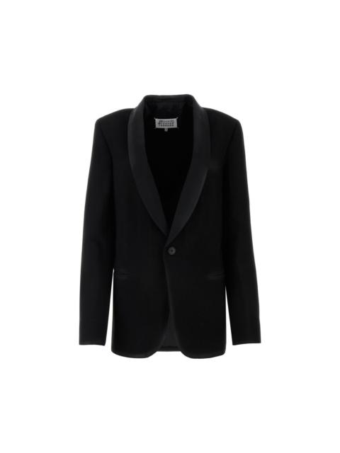 Maison Margiela MAISON MARGIELA Black Gabardine Blazer Jacket New (Women's s