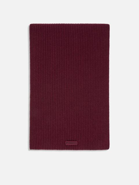 PINKO RIBBED WOOL-BLEND SCARF