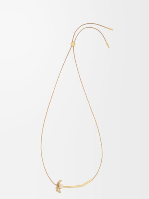 Loewe Flor necklace in sterling silver and crystals