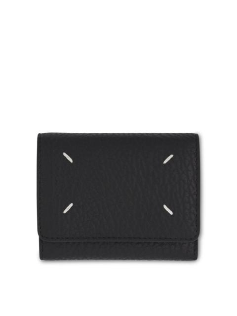 Maison Margiela Four Stitches Tri Fold Wallet in Black