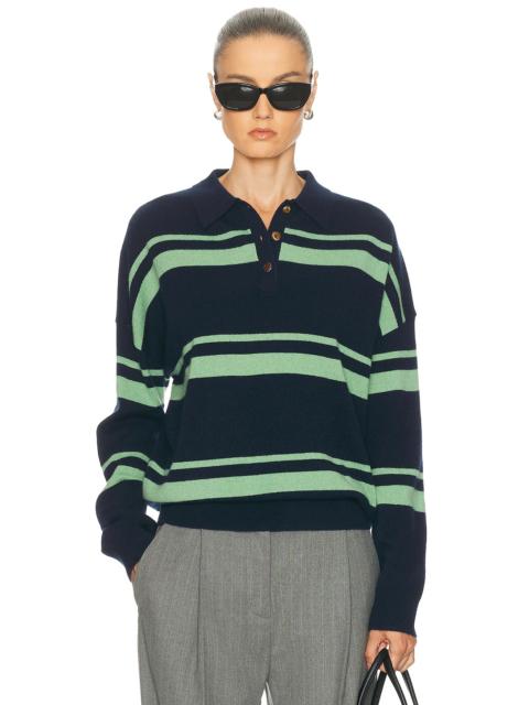 RENGGLI Cashmere Striped Polo Top