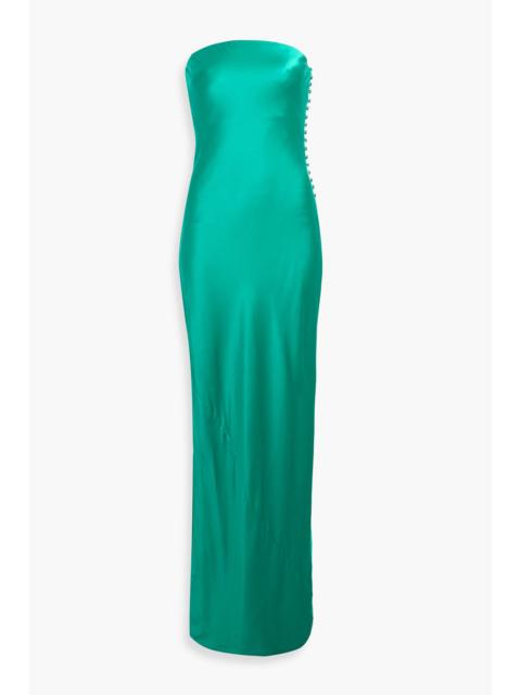 Cult Gaia Perla strapless silk-blend satin maxi dress