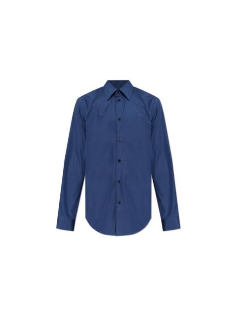 Burberry Burberry Navy Blue Cotton Shirt New & Authentic (Men's size: