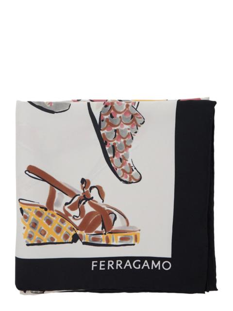 FERRAGAMO Ferragamo Women Multicolor Scarf With All-Over Print And Logo Lettering In Silk Woman