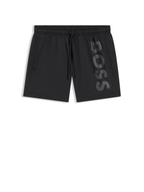 BOSS CONTRAST-LOGO SWIM SHORTS IN QUICK-DRYING FABRIC