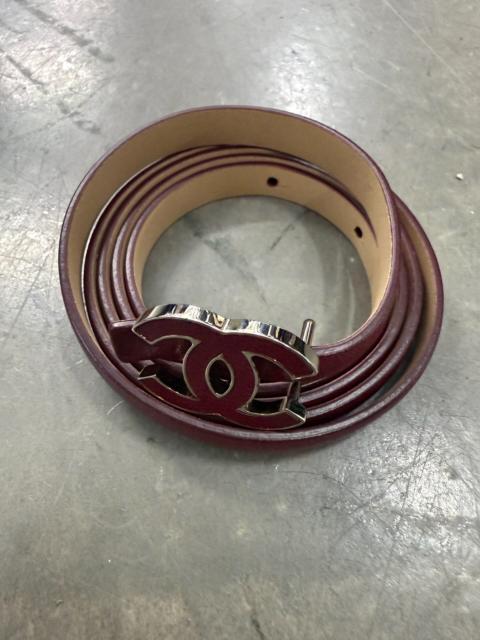 CHANEL Chanel Red Cowhide Double C Jewelry Series Belt