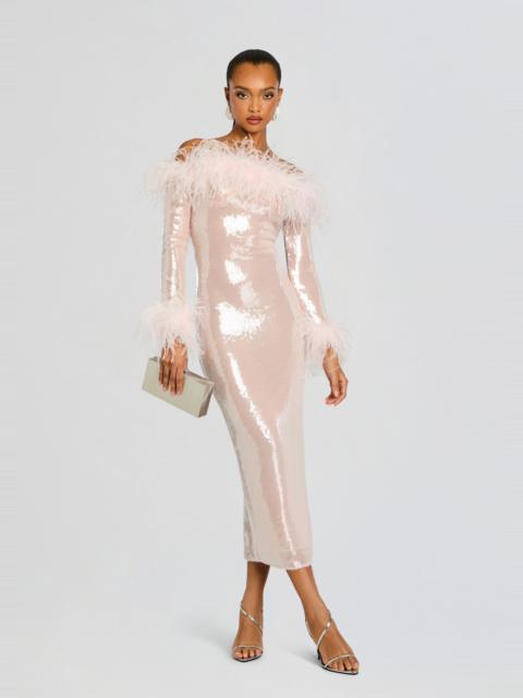 RETROFÊTE PETAL SEQUIN MIDI DRESS