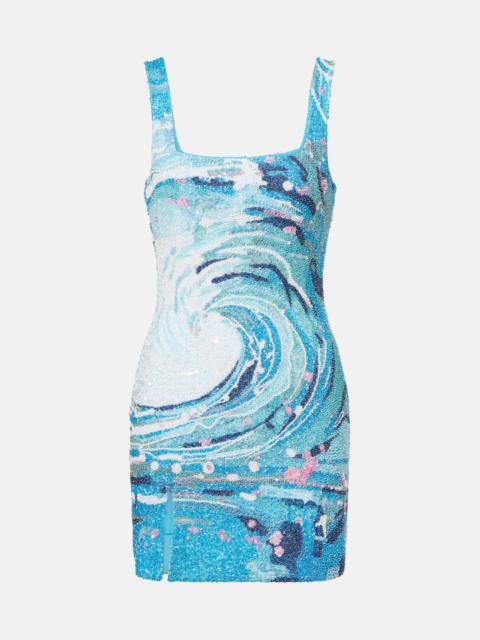 STAUD Le Sable beaded minidress