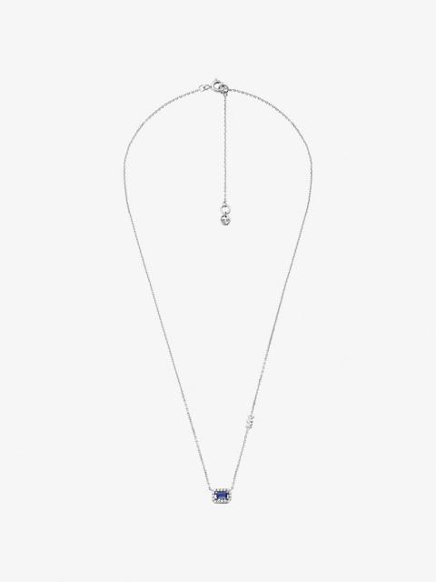 MICHAEL KORS Precious Metal-Plated Sterling Silver Pavé Halo Necklace