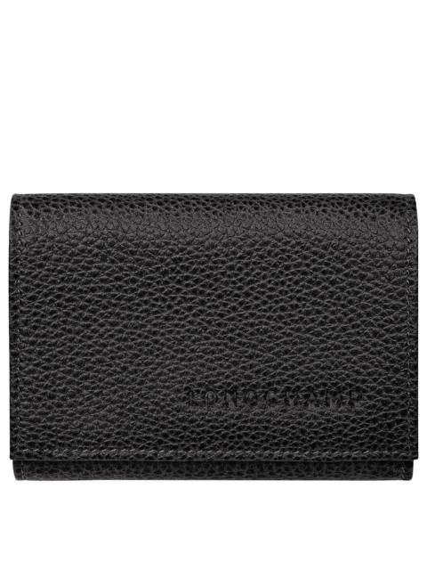 Longchamp Le Foulonné Compact wallet Black - Leather