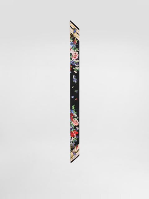 Dolce & Gabbana Floral-print twill headscarf (6x100)