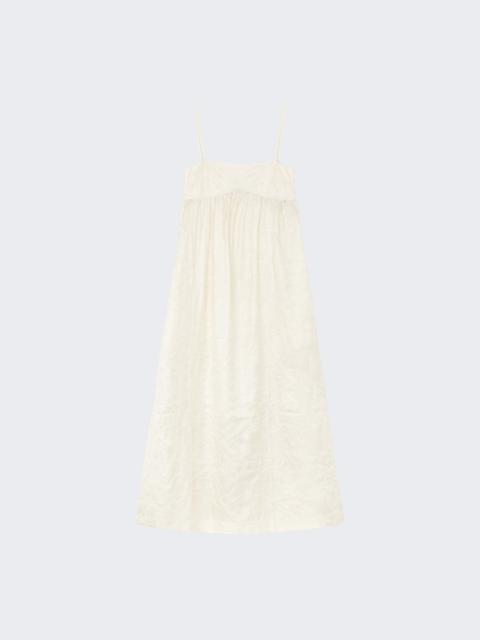 Loulou de Saison Cavola Embroided Long Dress Ivory