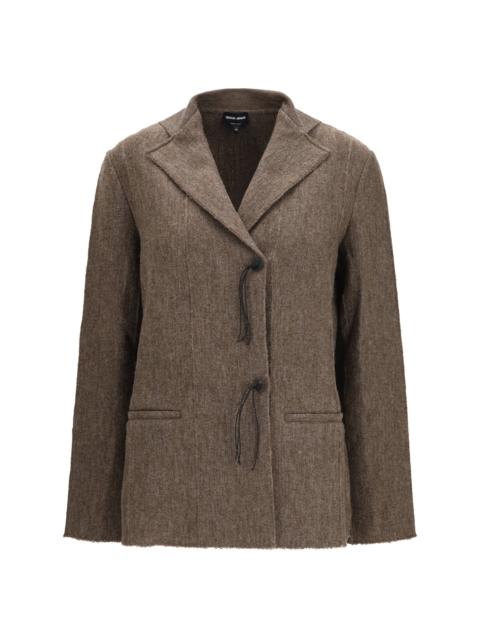 GIORGIO ARMANI Giorgio Armani Women Wool Jersey Jacket With Leather Tassels