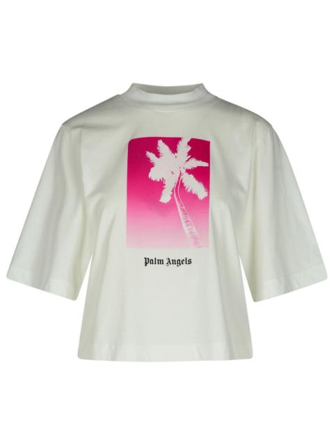 Palm Angels 'Solariz' White Cotton T-Shirt Woman