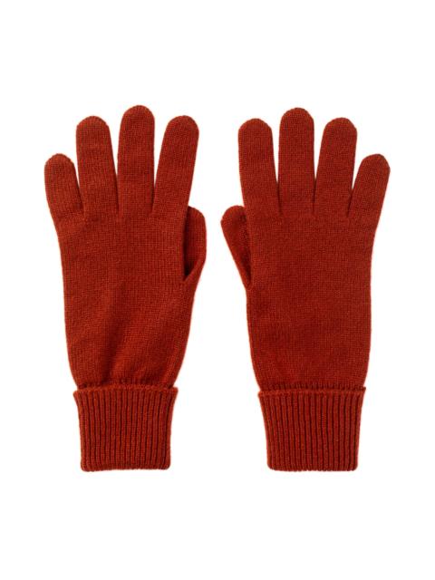 Johnstons of Elgin Red Cashmere Gloves with Turnback Cuffs