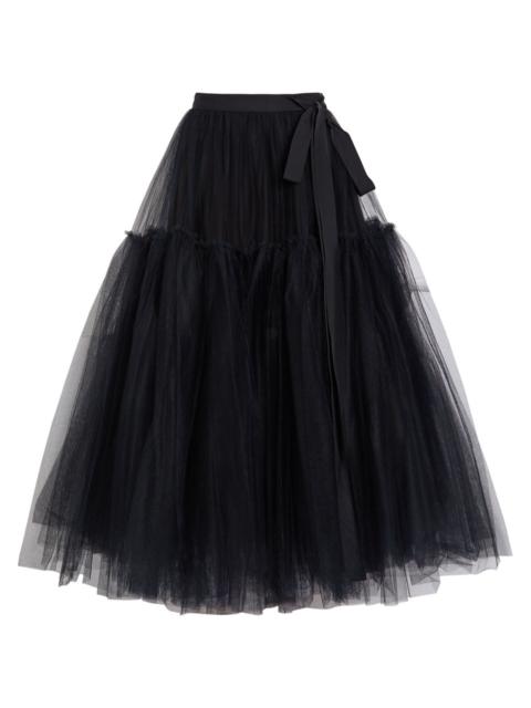 Erdem Erdem Bow-embellished Tulle Midi Skirt