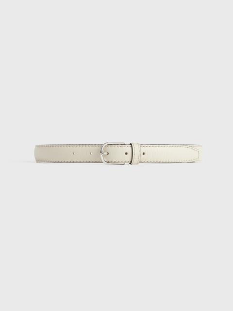 TOTEME Slim grained-leather trouser belt milk