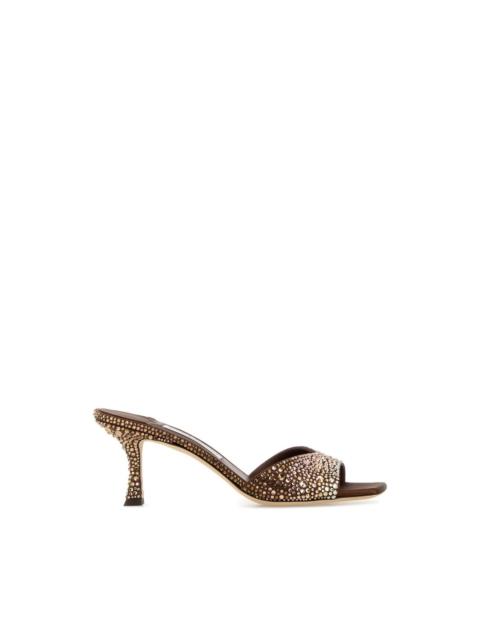 JIMMY CHOO JIMMY CHOO Skye 70 Brown Crystal Mules New And Authentic (Wo
