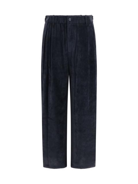 GIORGIO ARMANI Giorgio Armani Men Wide-Leg Ribbed Viscose Velvet Pants