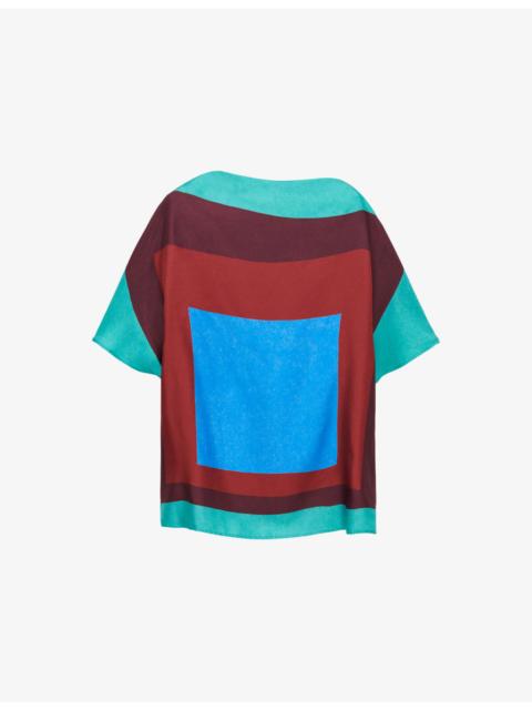 Loewe Colour-Block Silk Scarf Top