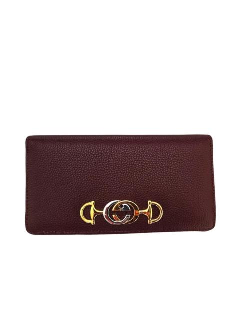 GUCCI Zumi Burgundy Zip Around Wallet