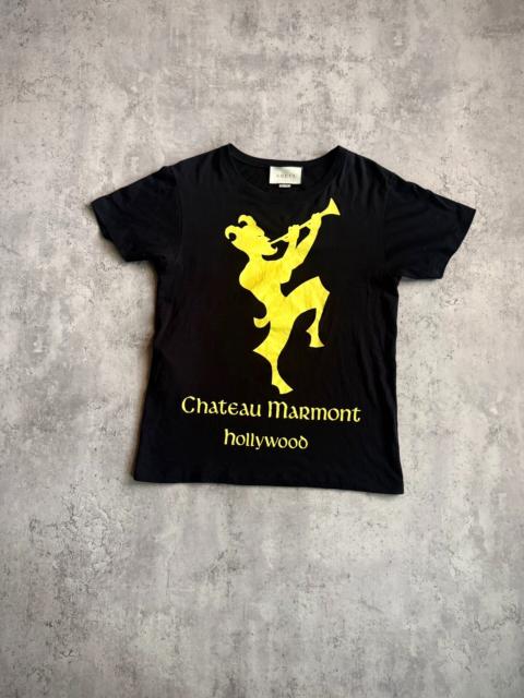 GUCCI Gucci X Chateau Marmont 19SS Floral Demon Silhouette Short Sleeve T-Shirt