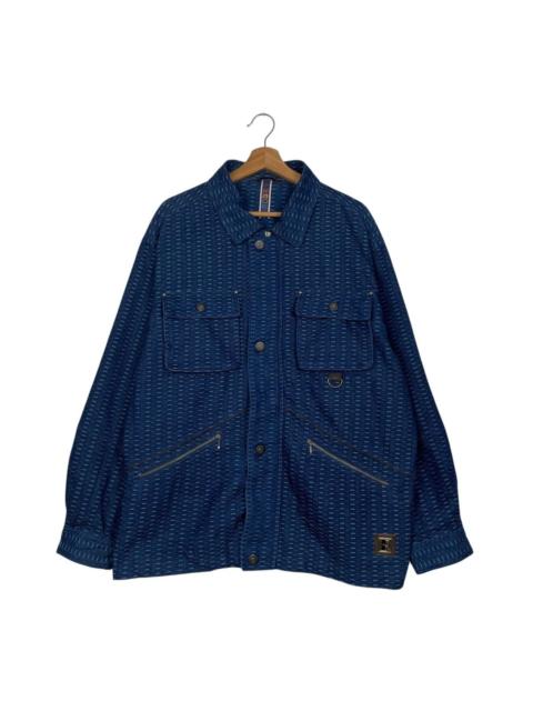 Other Designers Other - Nice Design Jean Louis Pradet Patterned Blue Denim Jacket