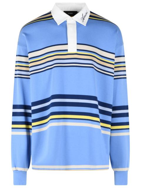 AMIRI Amiri Striped Blue Cotton Polo Shirt Men