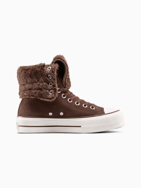 Converse Chuck Taylor All Star Fold-Over Lift Platform XHi Faux Fur