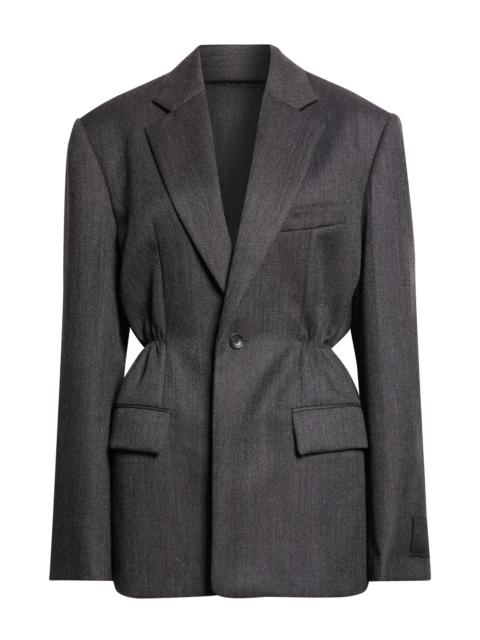 Alexander Wang Alexander Wang Oversize Wool Gabardine Blazer in Black/Charcoal at Nordstrom