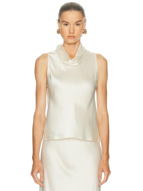 LESET Barb Sleeveless Cowl Neck Top