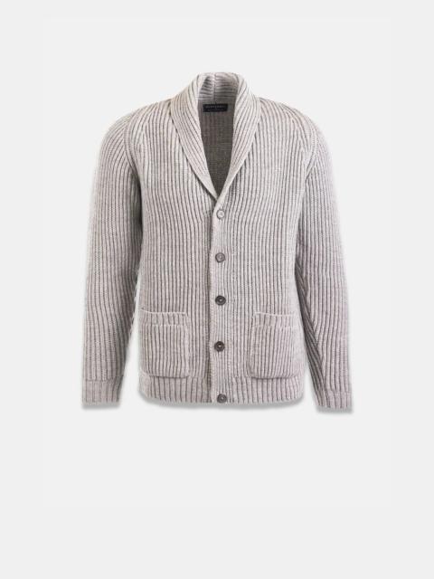 GLOVERALL Men's Shawl Collar Cardigan Light Grey