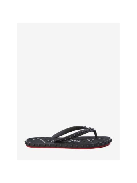 Christian Louboutin CHRISTIAN LOUBOUTIN Super Loubi Flip Black Leather Slide San