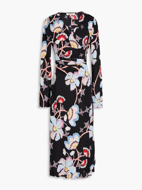 DIANE VON FURSTENBERG Tilly floral-print crepe de chine midi wrap dress