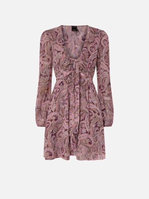 PINKO MINI DRESS WITH METALLIC CASHMERE PRINT