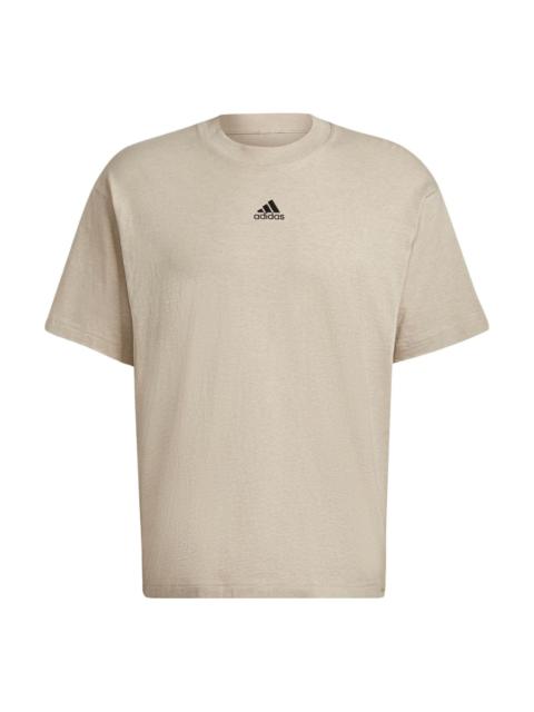 adidas BotanDyed Tee Solid Color Small Label Round Neck Sports Short Sleeve Couple Style Khaki HE306