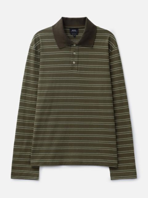 A.P.C. LONG-SLEEVE STRIPED POLO SHIRT