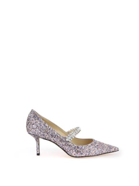 JIMMY CHOO BING 65 PUMPS WITH GLITTER AND CRYSTALS